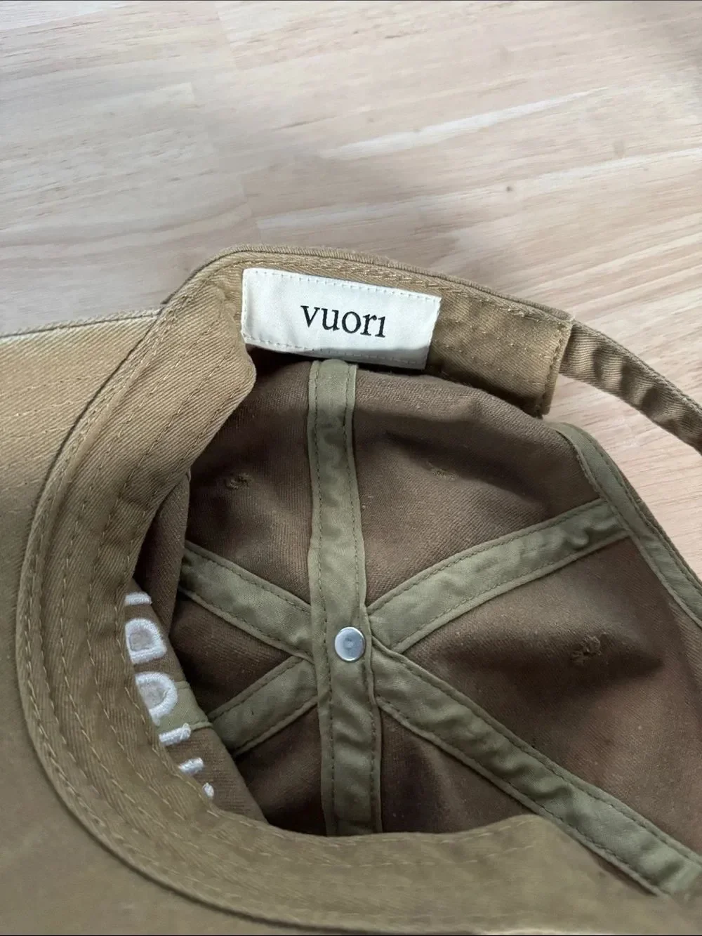 Vuori Logo Baseball Cap - Olive Green with White Stitching